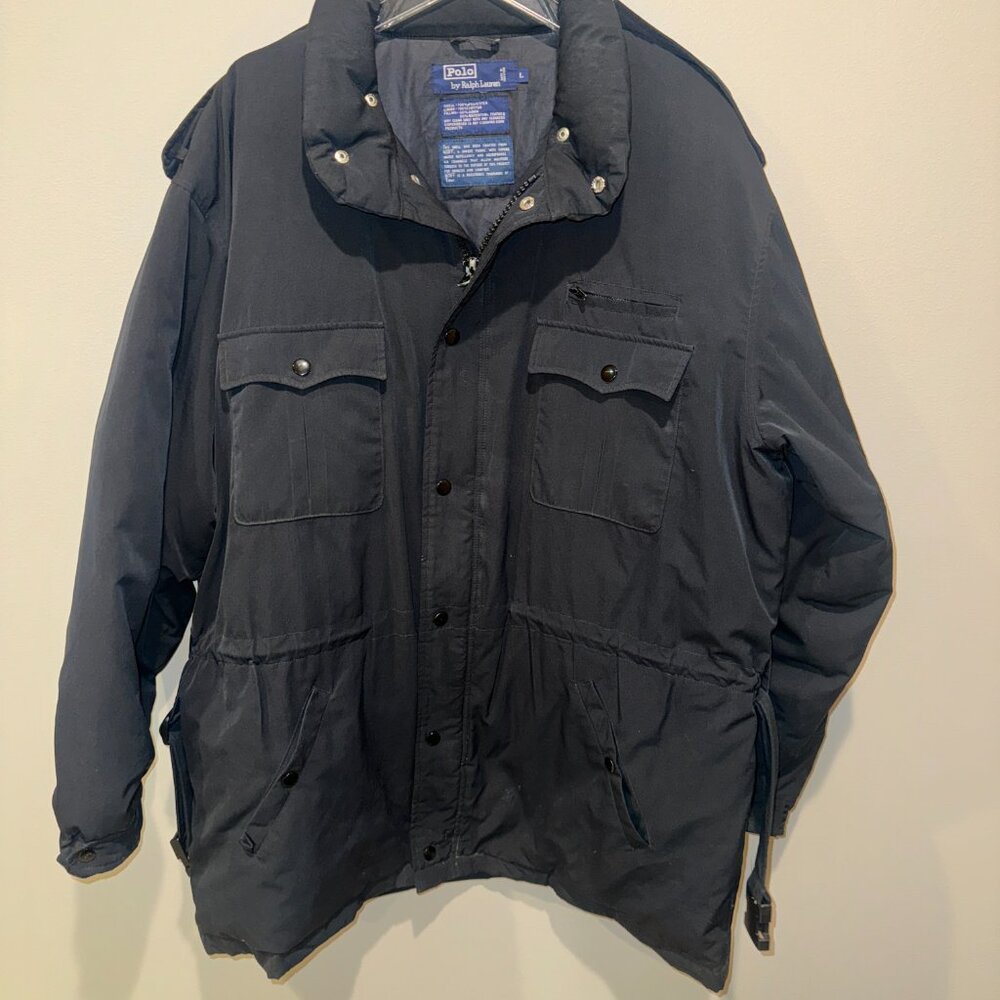 Vintage Polo Ralph Lauren Field Down Jacket Men's Size Large Water Resist
